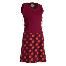 Vishes - Damen Sommerkleid armlos-es Blumen-Kleid Tunika-Kleid T-Shirtkleid dunkelrot 38