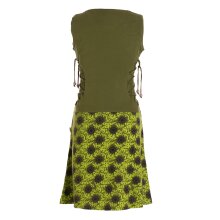 Vishes - Damen Sommerkleid armlos-es Blumen-Kleid Tunika-Kleid T-Shirtkleid olive 40