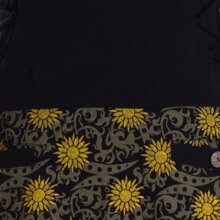 Vishes - Damen Sommerkleid armlos-es Blumen-Kleid Tunika-Kleid T-Shirtkleid schwarz 46