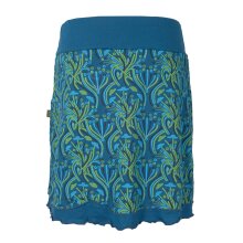 Vishes Damen Mini-Rock Baumwolle Blumen-Muster elastischer Bund mit Taschen türkis 38