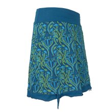 Vishes Damen Mini-Rock Baumwolle Blumen-Muster elastischer Bund mit Taschen türkis 40