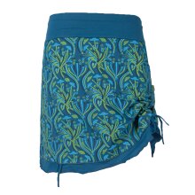 Vishes Damen Mini-Rock Baumwolle Blumen-Muster elastischer Bund mit Taschen türkis 40