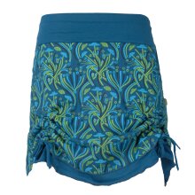 Vishes Damen Mini-Rock Baumwolle Blumen-Muster elastischer Bund mit Taschen türkis 40