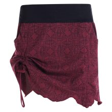 Vishes Damen Mini-Rock Baumwolle geometrisch elastischer Bund mit Taschen dunkelrot 38