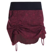 Vishes Damen Mini-Rock Baumwolle geometrisch elastischer Bund mit Taschen dunkelrot 38