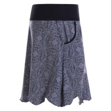 Vishes Damen Mini-Rock Baumwolle geometrisch elastischer Bund mit Taschen grau 38