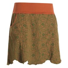 Vishes Damen Mini-Rock Baumwolle geometrisch elastischer Bund mit Taschen olive 40