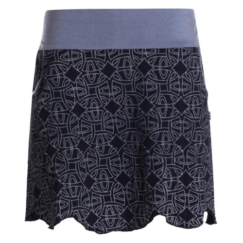 Vishes Damen Mini-Rock Baumwolle geometrisch elastischer Bund mit Taschen schwarz 40