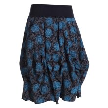 Vishes - Damen Ballon-Rock Knielang Pump-Rock Baumwolle Blüten-Muster schwarz-grau 38