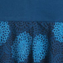 Vishes - Damen Ballon-Rock Knielang Pump-Rock Baumwolle Blüten-Muster türkis 36