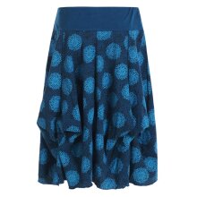 Vishes - Damen Ballon-Rock Knielang Pump-Rock Baumwolle Blüten-Muster türkis 36