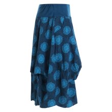 Vishes - Damen Ballon-Rock Knielang Pump-Rock Baumwolle Blüten-Muster türkis 40