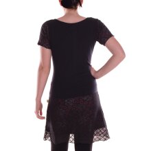 Vishes Damen A-Linie Kleid Baumwolle Blumen-Muster mit...