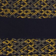 Vishes - Damen Longshirt-Kleid kurzarm Mini-Kleid Tunika-Kleid T-Shirtkleid Schwarz-Gelbgrün 40