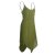 Vishes Elfenkleid Damen Asymmetrisch Zipfelsaum Spaghettiträger Boho olive 42