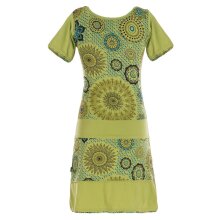 Vishes - Kurzarm Damen Sommerkleid Mini-Kleid Tunika-Kleid T-Shirtkleid hellgrün 38