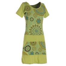 Vishes - Kurzarm Damen Sommerkleid Mini-Kleid Tunika-Kleid T-Shirtkleid hellgrün 44