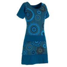 Vishes - Kurzarm Damen Sommerkleid Mini-Kleid Tunika-Kleid T-Shirtkleid türkis 38