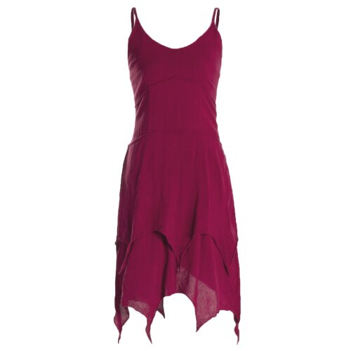 vishes Zipfelkleid aus Baumwolle Leichtes Strandkleid dunkelrot 38