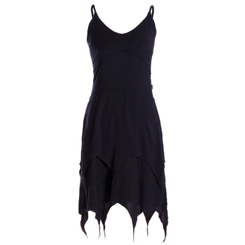 vishes Zipfelkleid aus Baumwolle Leichtes Strandkleid schwarz 38