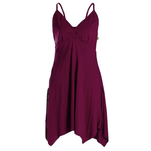 Vishes - Damen Sommer-Kleider Bio-Baumwolle Spaghettiträger-Kleid dunkelrot 36-38