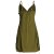 Vishes - Damen Sommer-Kleider Bio-Baumwolle Spaghettiträger-Kleid olive 42-44