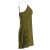 Vishes - Damen Sommer-Kleider Bio-Baumwolle Spaghettiträger-Kleid olive 42-44