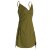 Vishes - Damen Sommer-Kleider Bio-Baumwolle Spaghettiträger-Kleid olive 42-44