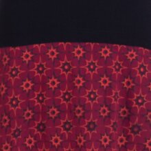 Vishes - Damen Sommerkleid Armlos Sternchen-Kleid Tunika-Kleid T-Shirtkleid schwarz-dunkelrot 46