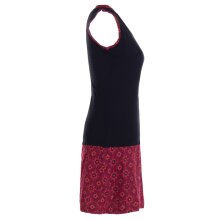 Vishes - Damen Sommerkleid Armlos Sternchen-Kleid Tunika-Kleid T-Shirtkleid schwarz-dunkelrot 46