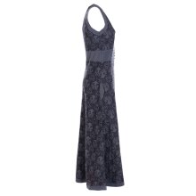 vishes Sommerkleid langes Kleid bedruckt grau 36