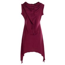 Vishes - Armloses Damen Zipfel-Tunika Elfen-Kleid Zipfelkapuze Zipfelkleid  dunkelrot 40