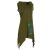 Vishes - Armloses Damen Zipfel-Tunika Elfen-Kleid Zipfelkapuze Zipfelkleid  olive 42