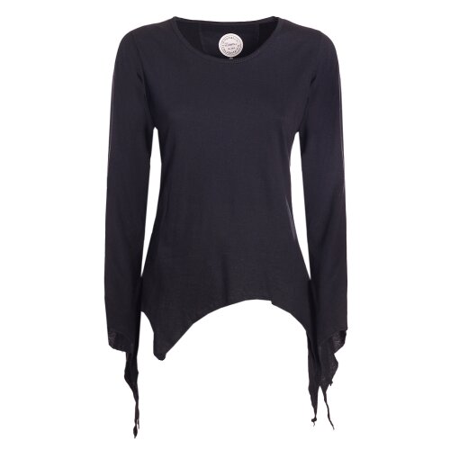 Vishes Zipfelshirt Damen Langarm Rundausschnitt Zipfelsaum Jersey