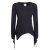 Vishes Zipfelshirt Damen Langarm Rundausschnitt Zipfelsaum Jersey