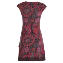 Vishes - Alternative Bekleidung - kurzarm Damen Sommer-Kleid Longshirt-Kleid Mini-Kleid Tunika-Kleid braun 42