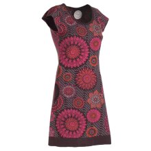 Vishes - Alternative Bekleidung - kurzarm Damen Sommer-Kleid Longshirt-Kleid Mini-Kleid Tunika-Kleid braun 42