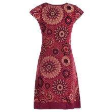 Vishes - Alternative Bekleidung - kurzarm Damen Sommer-Kleid Longshirt-Kleid Mini-Kleid Tunika-Kleid dunkelrot 36