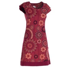 Vishes - Alternative Bekleidung - kurzarm Damen Sommer-Kleid Longshirt-Kleid Mini-Kleid Tunika-Kleid dunkelrot 48