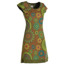 Vishes - Alternative Bekleidung - kurzarm Damen Sommer-Kleid Longshirt-Kleid Mini-Kleid Tunika-Kleid olive 40