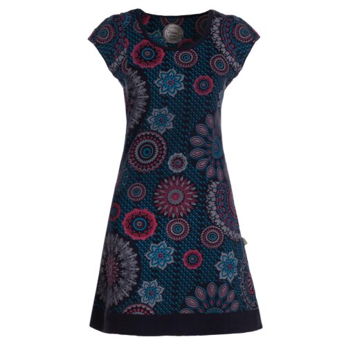 Vishes - Alternative Bekleidung - kurzarm Damen Sommer-Kleid Longshirt-Kleid Mini-Kleid Tunika-Kleid schwarz 34