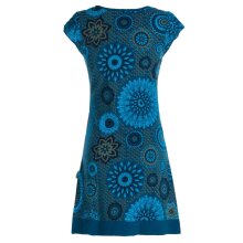 Vishes - Alternative Bekleidung - kurzarm Damen Sommer-Kleid Longshirt-Kleid Mini-Kleid Tunika-Kleid türkis 42