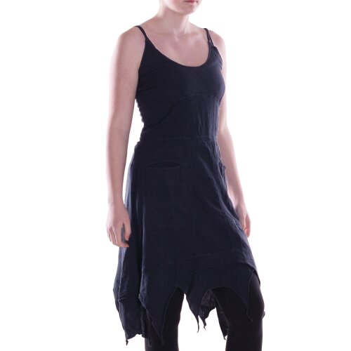 Vishes Zipfelkleid mit Trägern aus Baumwolle Elfenkleid schwarz 40-42