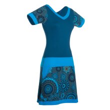 Vishes Kurzarm Kleid Damen Bedruckt Mandala Taschen...