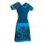 Vishes Kurzarm Kleid Damen Bedruckt Mandala Taschen Jersey Baumwolle türkis 38