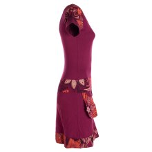 Vishes - Alternative Bekleidung - Damen Sommerkleid Kurzarm Mini-Kleid Tunika-Kleid T-Shirtkleid dunkelrot 34