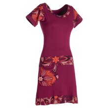 Vishes - Alternative Bekleidung - Damen Sommerkleid Kurzarm Mini-Kleid Tunika-Kleid T-Shirtkleid dunkelrot 34