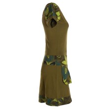 Vishes - Alternative Bekleidung - Damen Sommerkleid Kurzarm Mini-Kleid Tunika-Kleid T-Shirtkleid olive 36