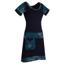 Vishes - Alternative Bekleidung - Damen Sommerkleid Kurzarm Mini-Kleid Tunika-Kleid T-Shirtkleid schwarz 38-40