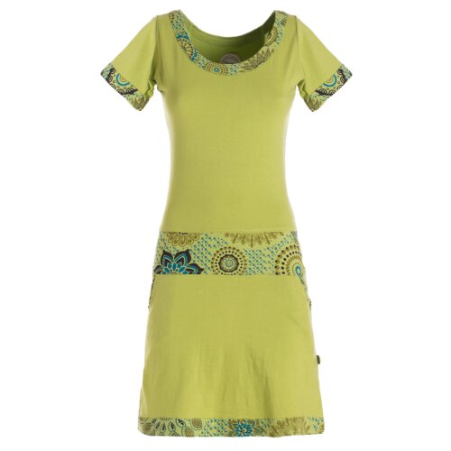 Vishes - Damen Sommerkleid Kurzarm Jersey-Kleid Tunika-Kleid T-Shirtkleid hellgrün 40